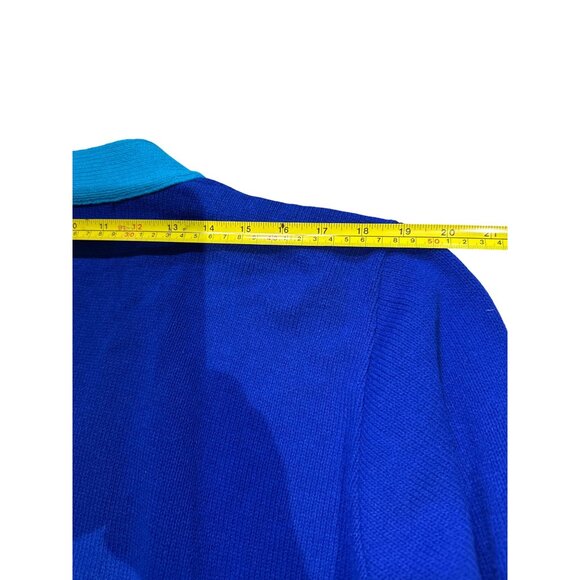 Vintage Disney Store Cast Member Cardigan Sweater Blue Stripes Embroidered Crest - Picture 12 of 16